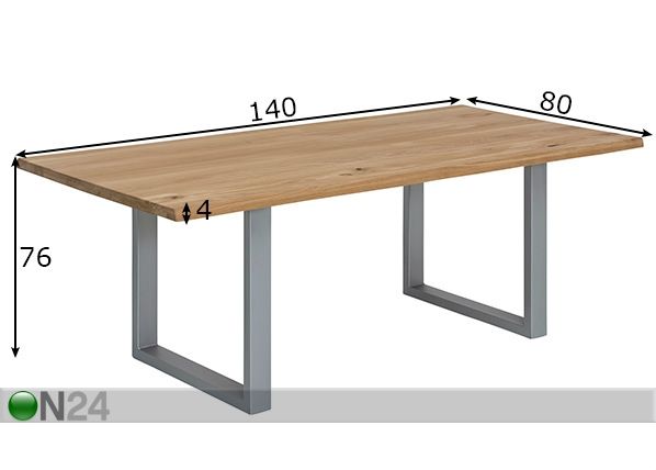 Söögilaud Tisch 80x140 cm mõõdud