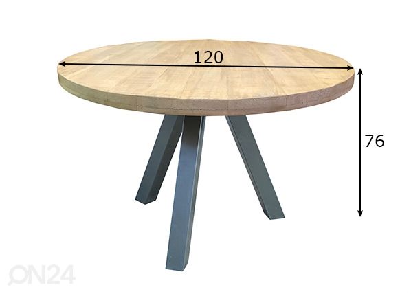 Söögilaud Tische Ø120 cm mõõdud