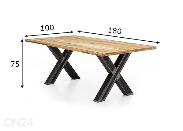 Söögilaud Tische 100x180 cm mõõdud