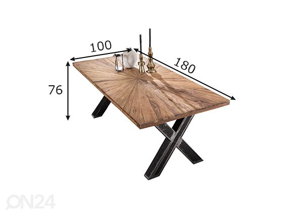 Söögilaud Tische 100x180 cm mõõdud