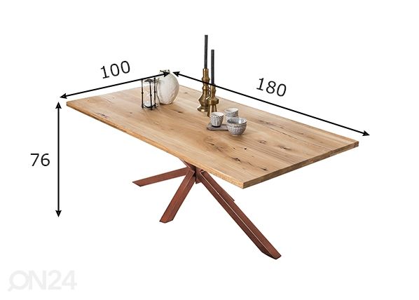 Söögilaud Tische 100x180 cm mõõdud