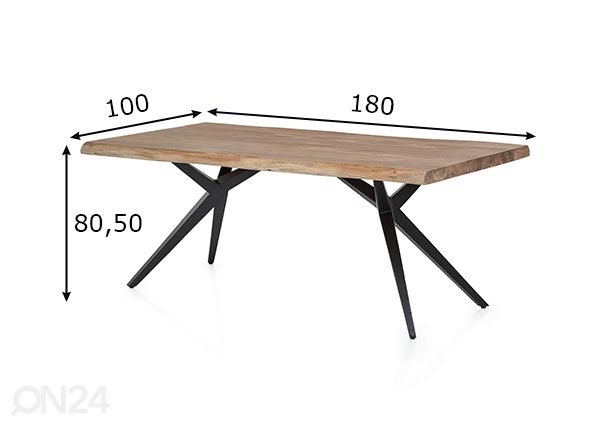 Söögilaud Tische 100x180 cm mõõdud