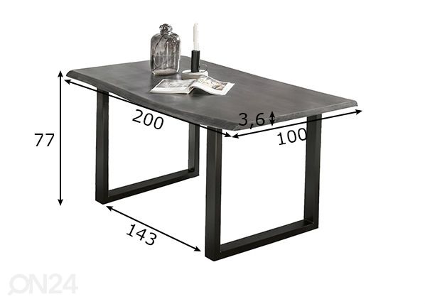 Söögilaud Tische 100x200 cm mõõdud