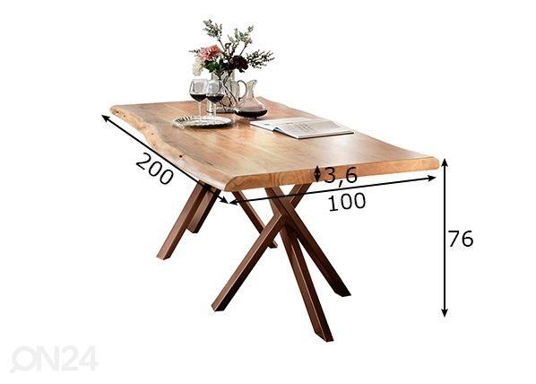 Söögilaud Tische 100x200 cm mõõdud