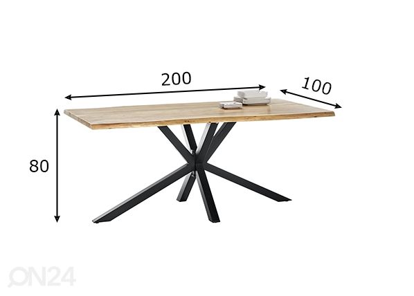 Söögilaud Tische 100x200 cm mõõdud