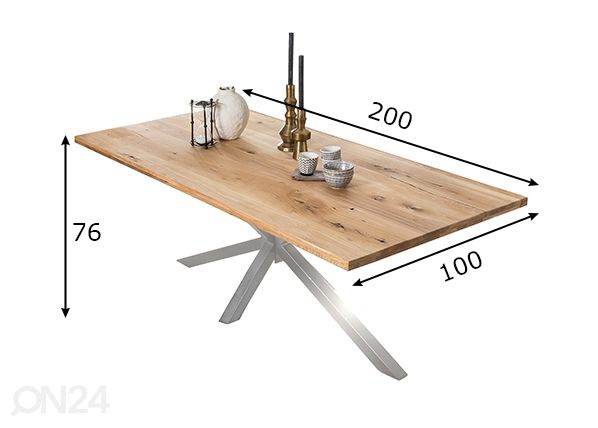 Söögilaud Tische 100x200 cm mõõdud