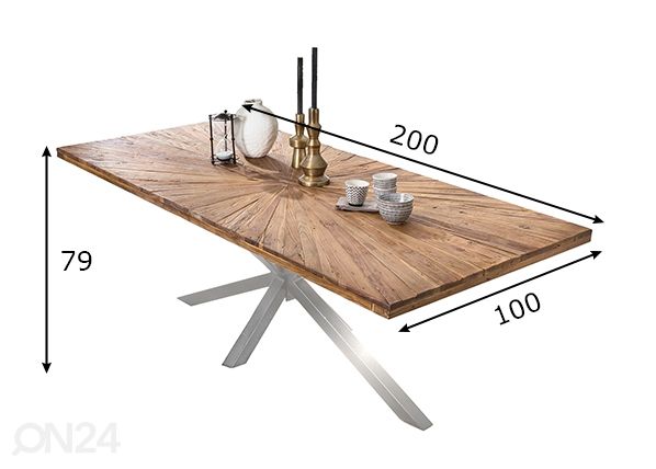 Söögilaud Tische 100x200 cm mõõdud