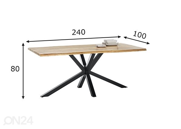 Söögilaud Tische 100x240 cm mõõdud