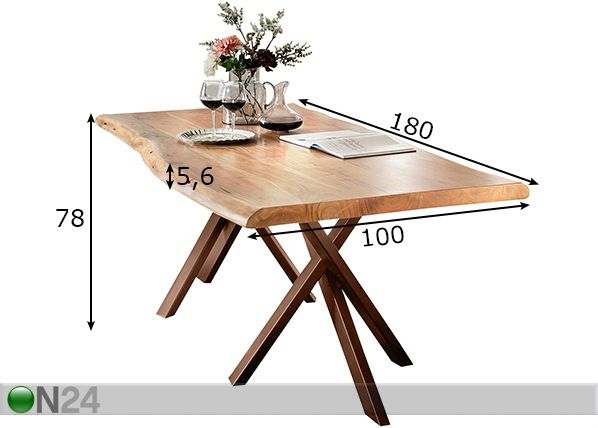 Söögilaud Tische 180x100 cm mõõdud