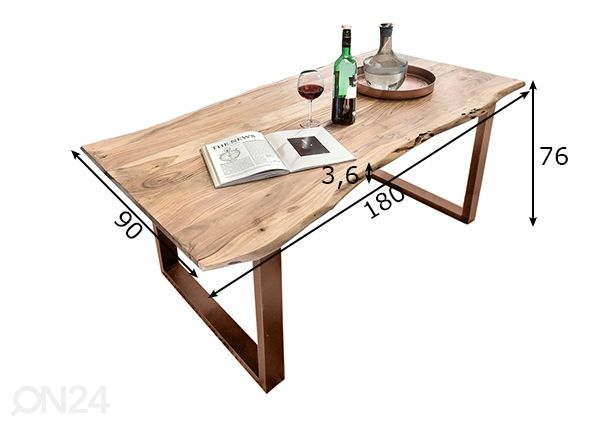 Söögilaud Tische 180x90 cm mõõdud
