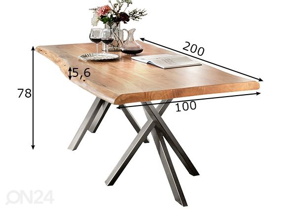 Söögilaud Tische 200x100 cm mõõdud