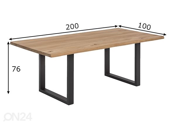 Söögilaud Tische 200x100 cm mõõdud