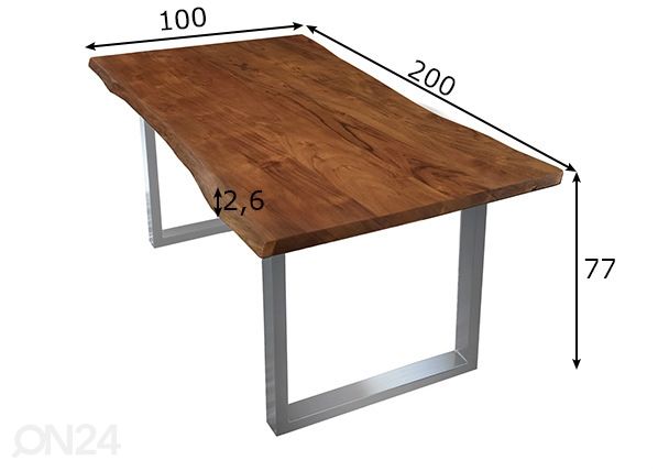 Söögilaud Tische 200x100 cm mõõdud