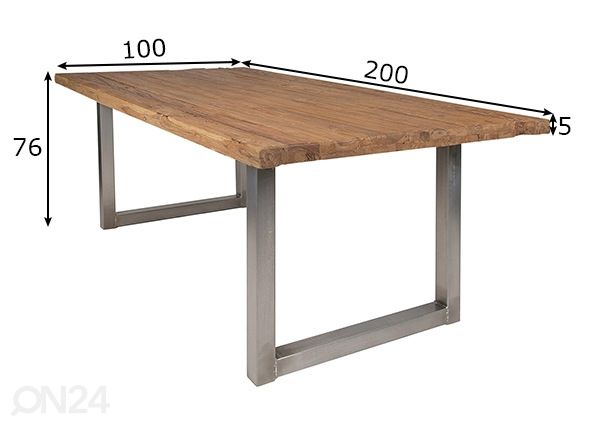 Söögilaud Tische 200x100 cm mõõdud
