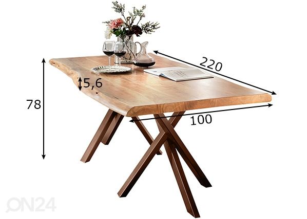 Söögilaud Tische 220x100 cm mõõdud
