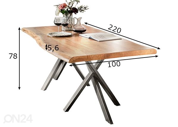 Söögilaud Tische 220x100 cm mõõdud