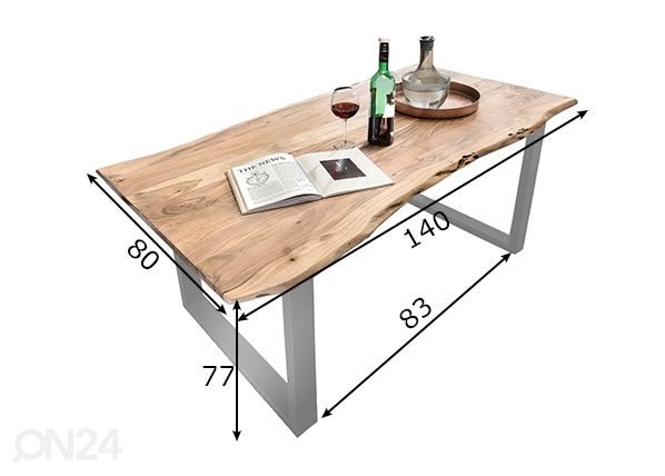 Söögilaud Tische 80x140 cm mõõdud