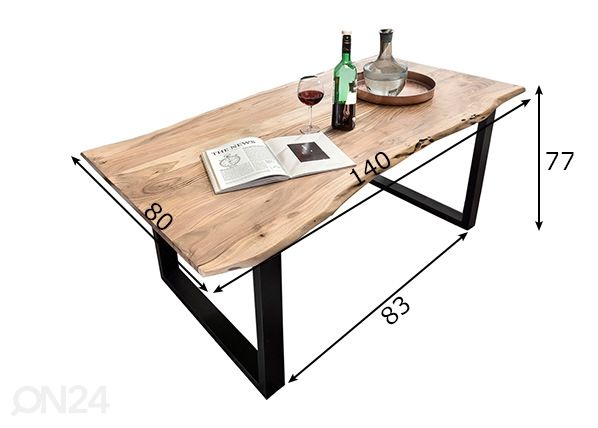 Söögilaud Tische 80x140 cm mõõdud