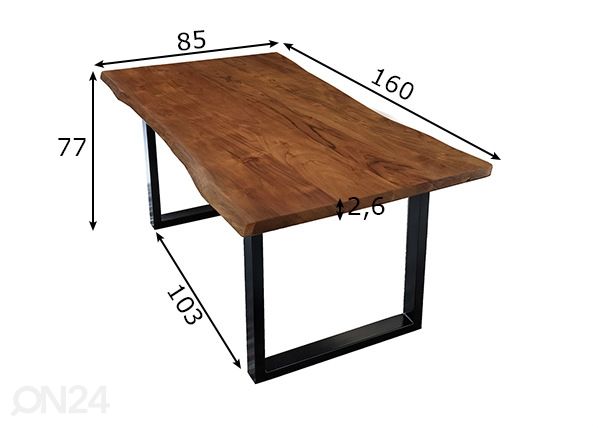 Söögilaud Tische 85x160 cm mõõdud