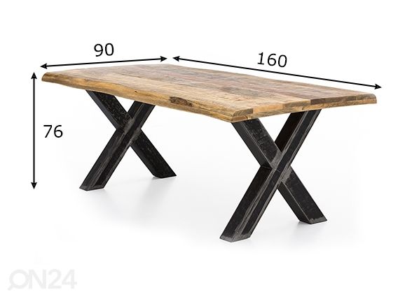 Söögilaud Tische 90x160 cm mõõdud