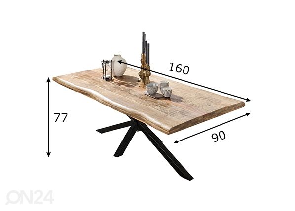 Söögilaud Tische 90x160 cm mõõdud