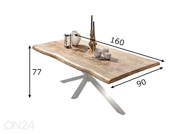 Söögilaud Tische 90x160 cm mõõdud