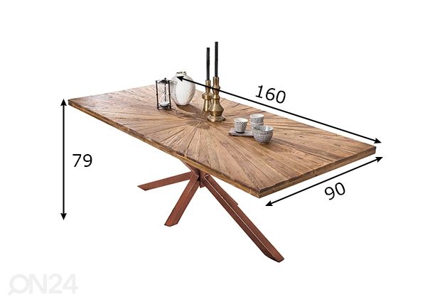 Söögilaud Tische 90x160 cm mõõdud
