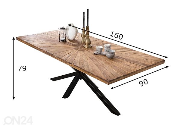 Söögilaud Tische 90x160 cm mõõdud