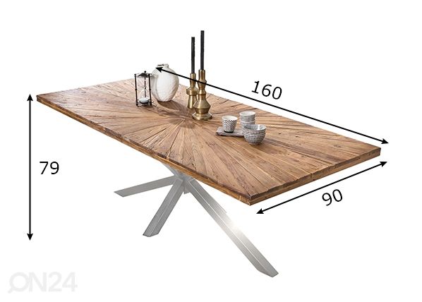 Söögilaud Tische 90x160 cm mõõdud