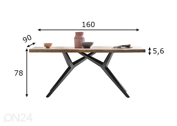 Söögilaud Tische 90x160 cm mõõdud