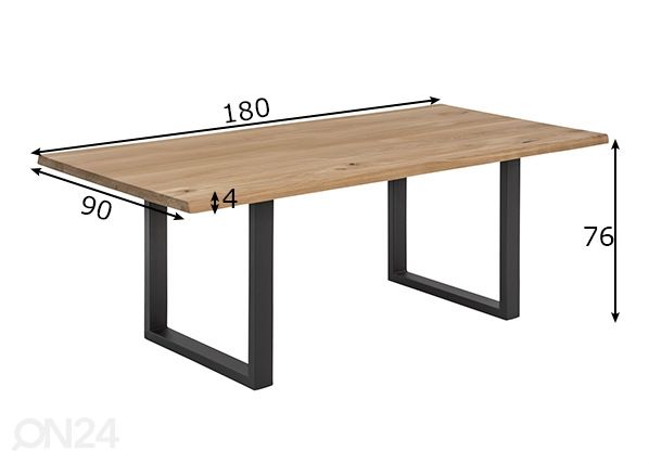 Söögilaud Tische 90x180 cm mõõdud