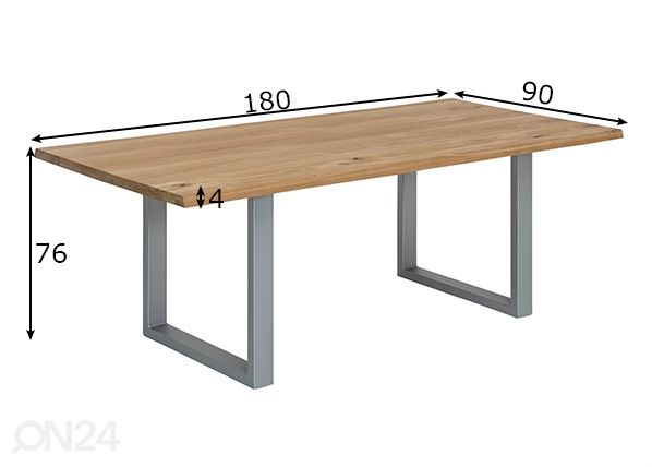 Söögilaud Tische 90x180 cm mõõdud