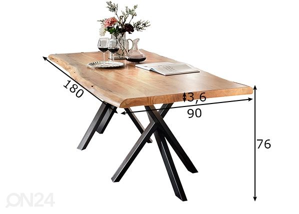 Söögilaud Tische 90x180 cm mõõdud