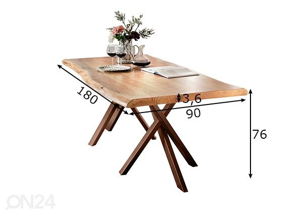 Söögilaud Tische 90x180 cm mõõdud
