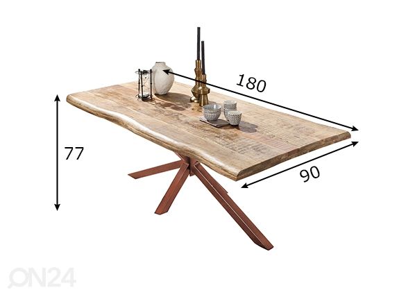 Söögilaud Tische 90x180 cm mõõdud