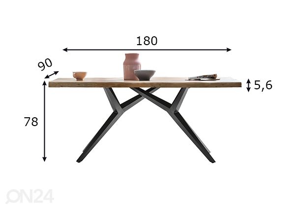 Söögilaud Tische 90x180 cm mõõdud
