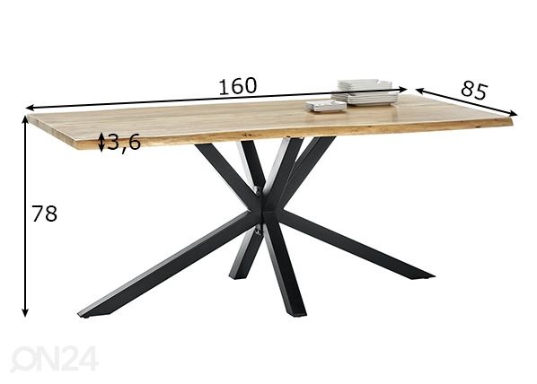 Söögilaud Tisches 85x160 cm mõõdud
