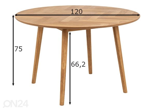 Söögilaud Tokyo Ø120 cm mõõdud