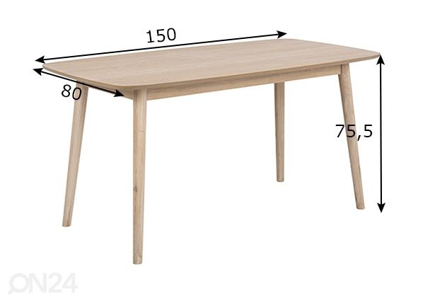 Söögilaud Tokyo 80x150 cm mõõdud