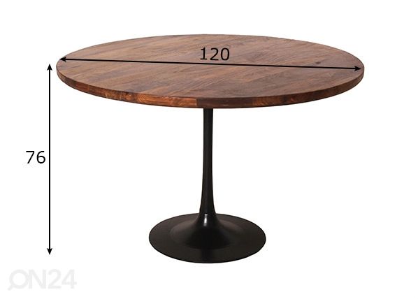 Söögilaud Tom Tailor Ø120 cm mõõdud