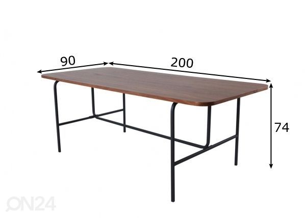 Söögilaud Uno 200x90 cm mõõdud