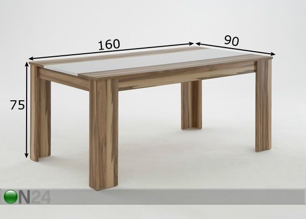 Söögilaud Ute I 90x160 cm mõõdud