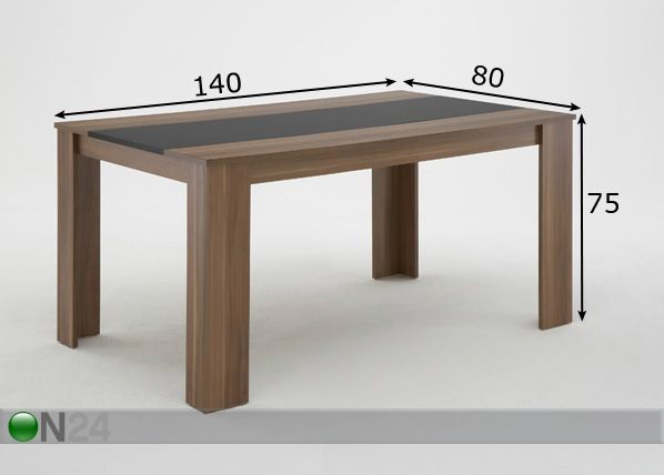 Söögilaud Ute II 80x140 cm mõõdud