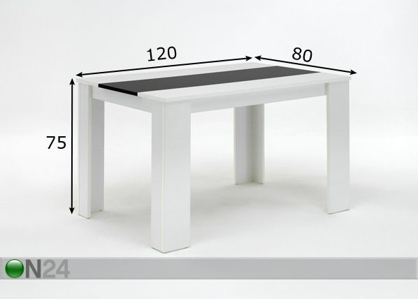 Söögilaud Ute III 80x120 cm mõõdud
