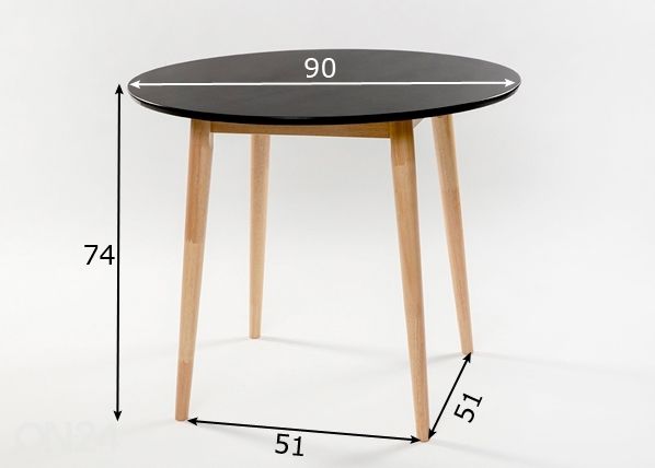 Söögilaud Veneto Ø 90 cm mõõdud