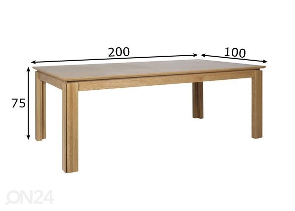 Söögilaud Ventura 200x100 cm mõõdud