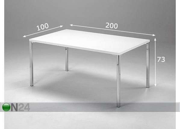 Söögilaud Viiwa 100x200 cm mõõdud