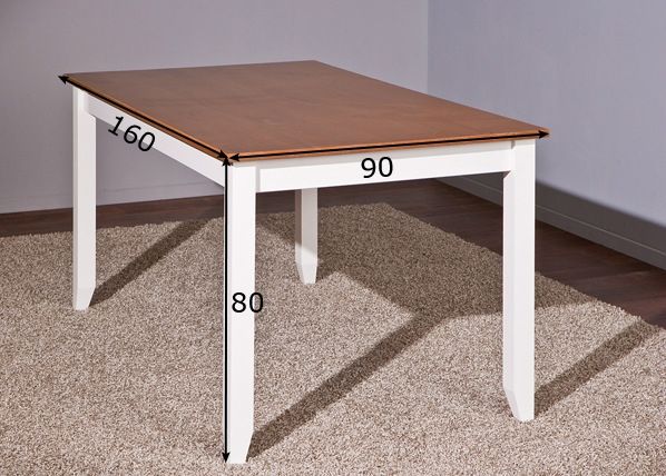 Söögilaud Westerland 160x90 cm mõõdud