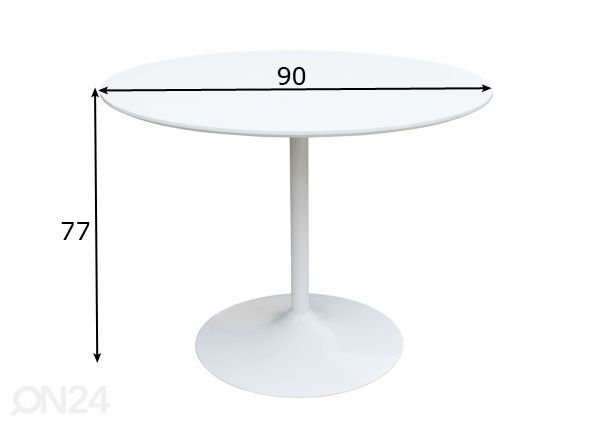 Söögilaud Wilma Ø 90 cm mõõdud
