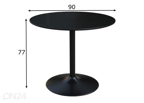 Söögilaud Wilma Ø 90 cm mõõdud